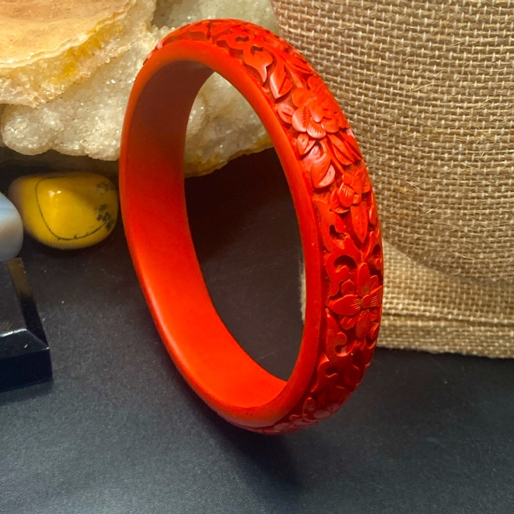 Cinnabar vintage bangle  bracelet.
